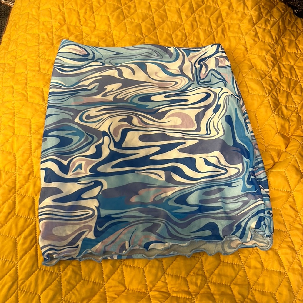 Small Shein Blue and Purple Mesh Skirt, BRAND NEW